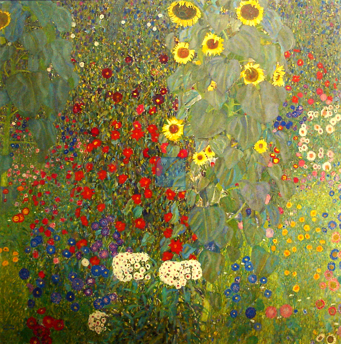 그림사냥꾼의 사냥터 :: Farm Garden with Sunflowers 해바라기가있는정원 - Gustav Klimt 클림트