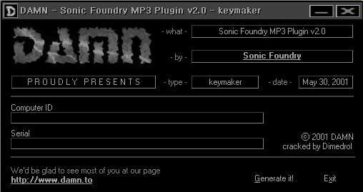 keygen mp3 plugin sound forge 6